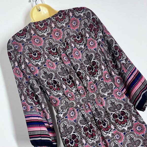 Wrap Dress Womens Small Whimsical Cottage Fairy Flowy Romance Feminine Drapey V - Picture 8 of 12